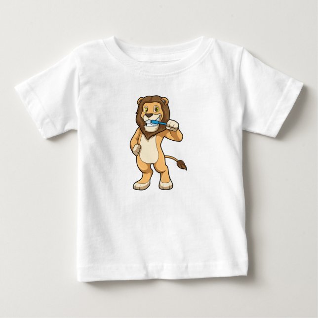 Camiseta De Bebé León con cepillo de dientes (Anverso)