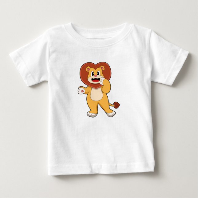 Camiseta De Bebé León con corazón (Anverso)
