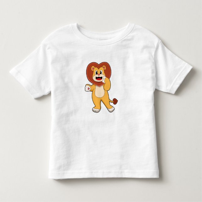 Camiseta De Bebé León con corazón (Anverso)