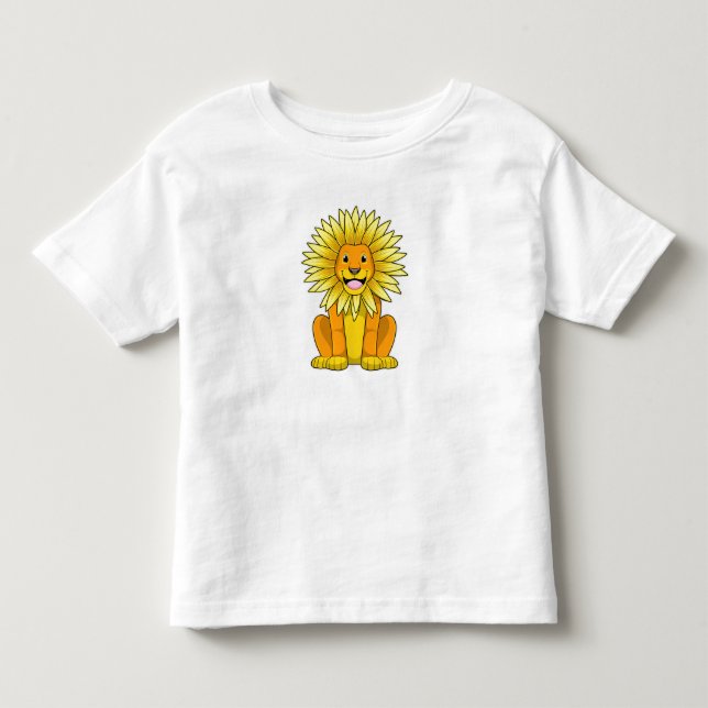 Camiseta De Bebé León con flor de girasol (Anverso)