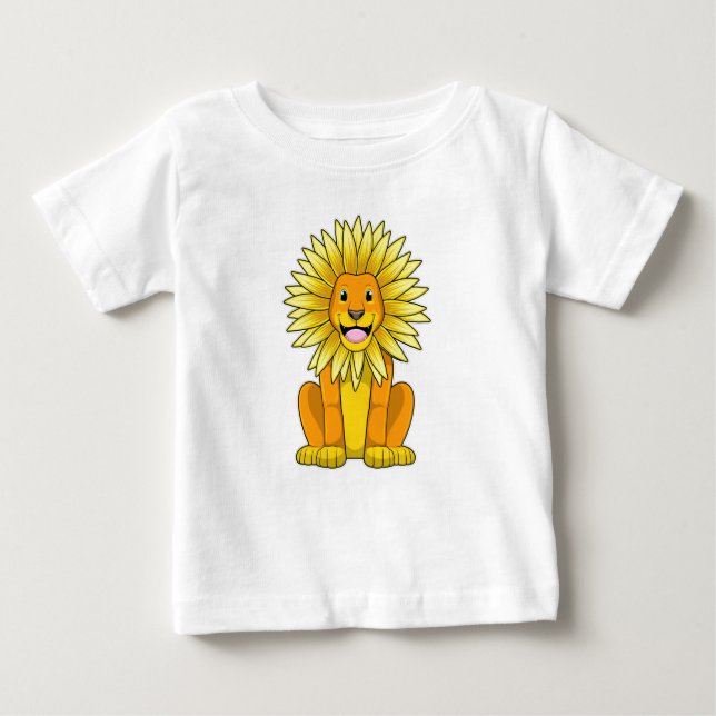 Camiseta De Bebé León con flor de girasol (Anverso)