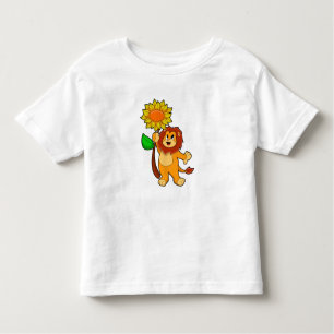 Camiseta De Bebé León con flor girasol