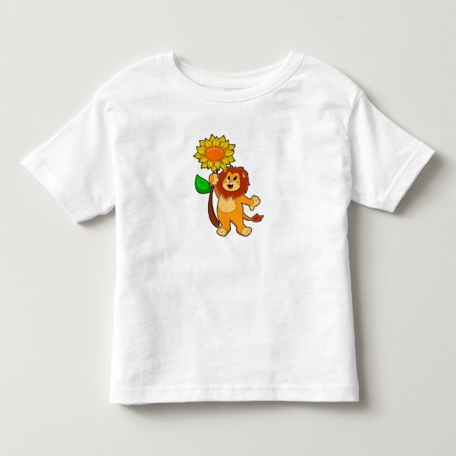 Camiseta De Bebé León con flor girasol (Anverso)