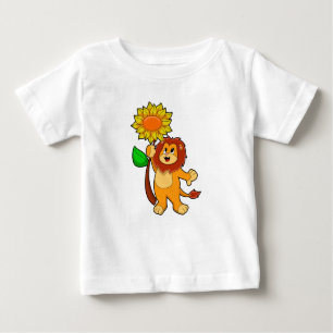 Camiseta De Bebé León con flor girasol