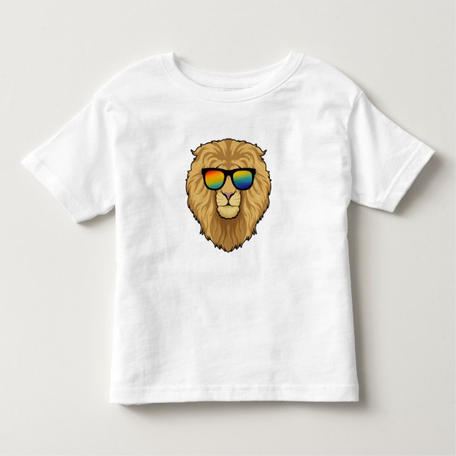 Camiseta De Bebé León con gafas de sol (Anverso)