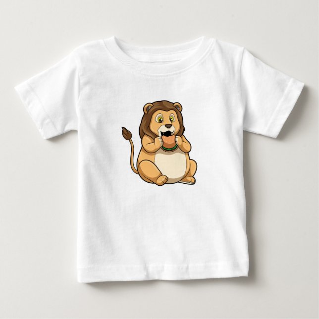 Camiseta De Bebé León con hamburguesa (Anverso)