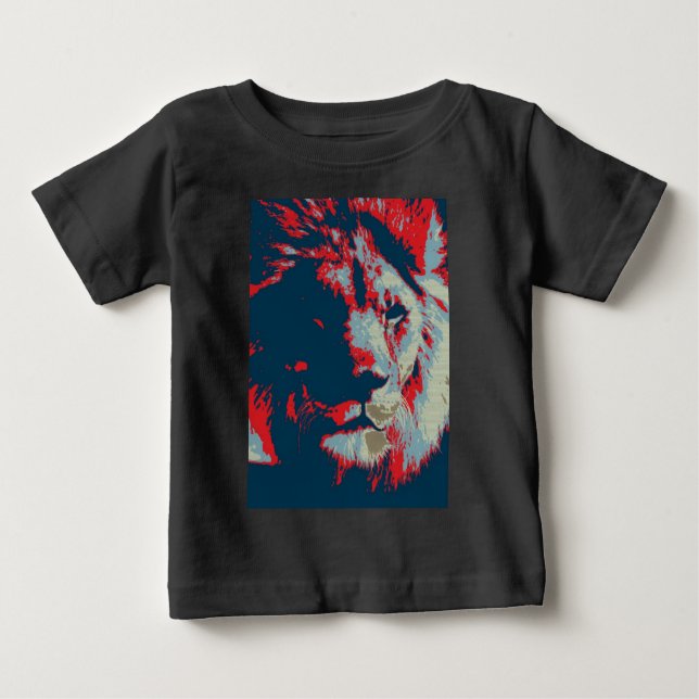 Camiseta De Bebé León de arte pop (Anverso)