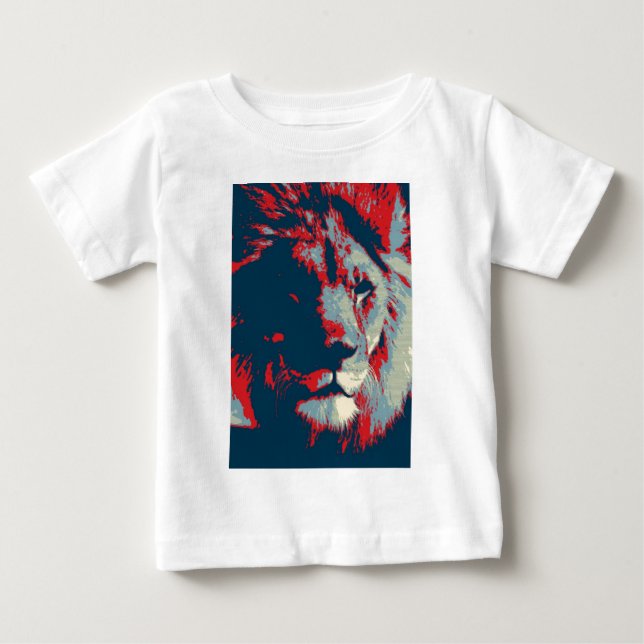 Camiseta De Bebé León de arte pop (Anverso)