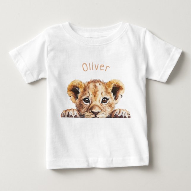 Camiseta De Bebé León de bebé lindo personalizado (Anverso)