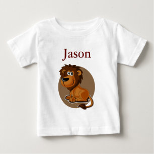 Camiseta De Bebé León de dibujos animados lindo con monograma