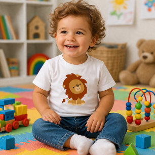 Camiseta de bebé león de dibujos animados lindo y