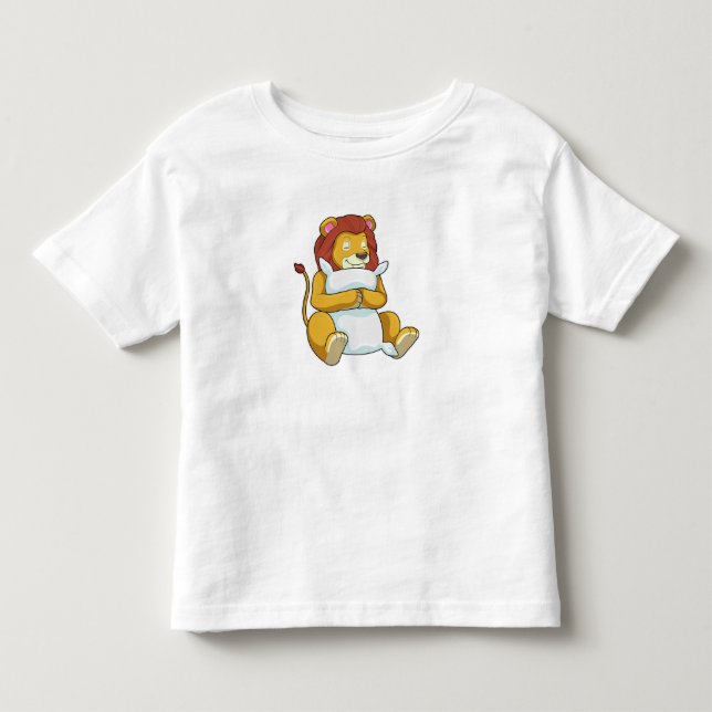 Camiseta De Bebé León durmiendo con almohada (Anverso)