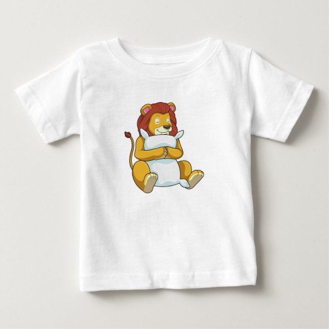 Camiseta De Bebé León durmiendo con almohada (Anverso)