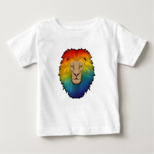 Camiseta De Bebé León en colores arcoiris
