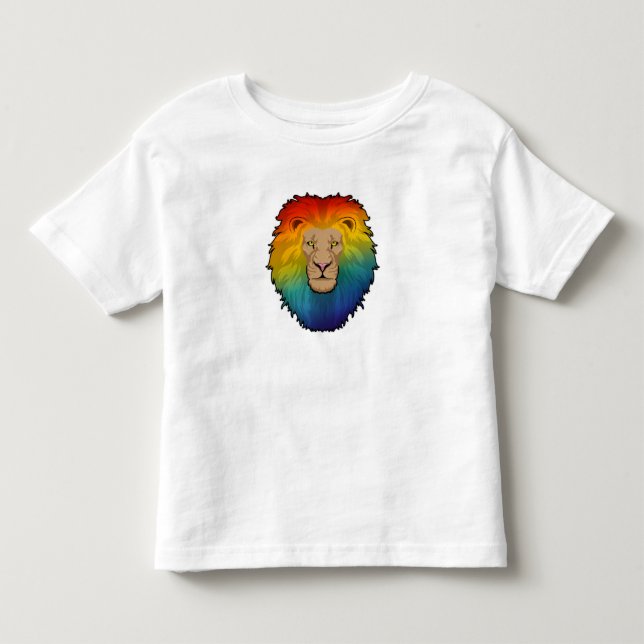 Camiseta De Bebé León en colores arcoiris (Anverso)