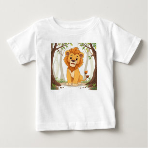 Camiseta De Bebé León en la escaramuza forestal