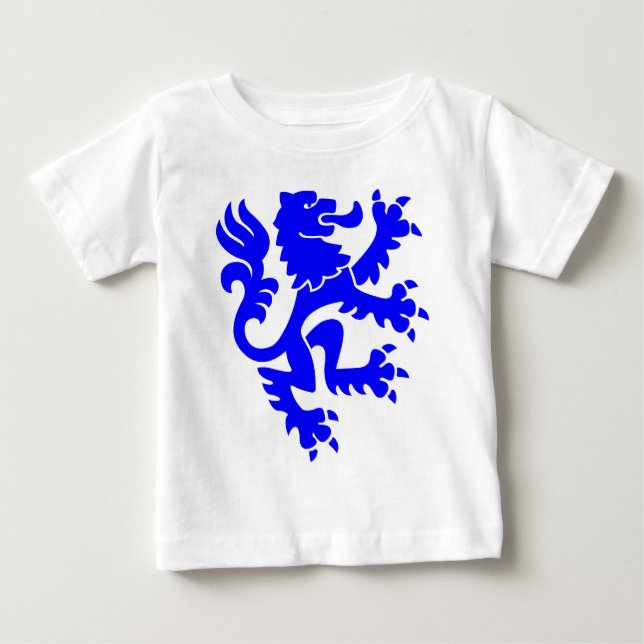 Camiseta De Bebé León heráldico 01 - Azul (Anverso)
