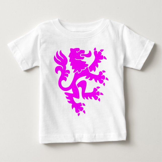 Camiseta De Bebé León heráldico 01 - Magenta (Anverso)