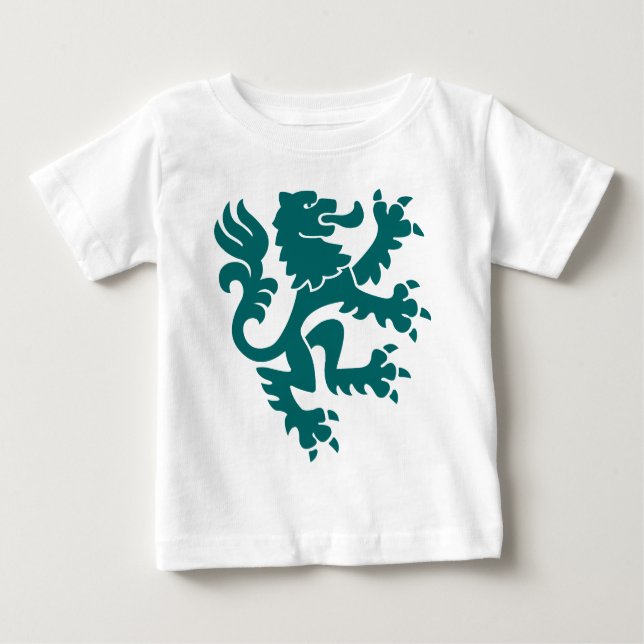 Camiseta De Bebé León heráldico 01 - Moss Green (Anverso)