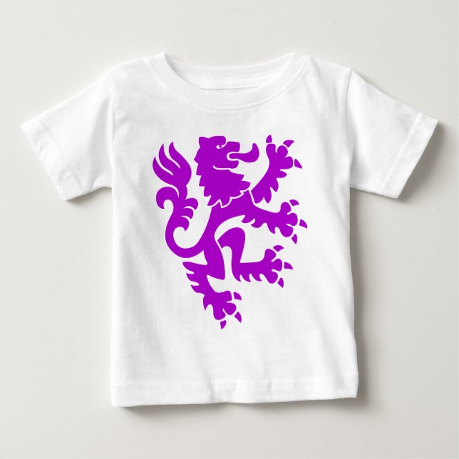 Camiseta De Bebé León heráldico 01 - Púrpura (Anverso)