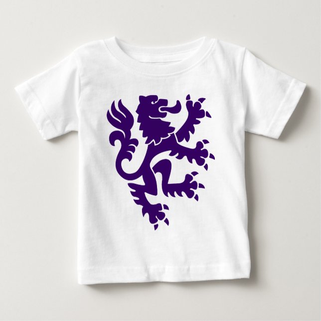 Camiseta De Bebé León heráldico 01 - Púrpura Profunda (Anverso)