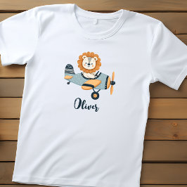 Camiseta De Bebé León lindo en avión encantador personalizado