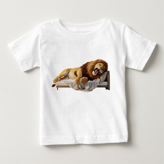Camiseta De Bebé León macho somnoliento bostezando mientras descans (Anverso)