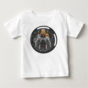 Camiseta De Bebé León Majestuoso Astronauta Flotando en Gravedad Ce