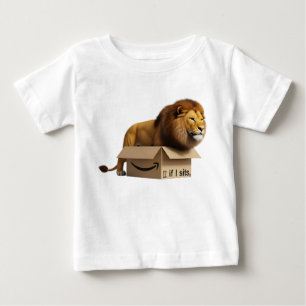 Camiseta De Bebé León majestuoso en caja de cartón pequeña meme div