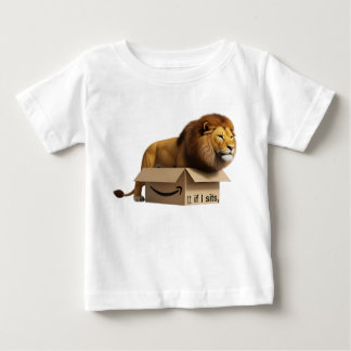Camiseta De Bebé León majestuoso en caja de cartón pequeña meme div