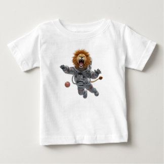Camiseta De Bebé León Rugiente Astronauta Flotando en Traje Espacia
