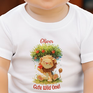 Camiseta De Bebé León Sonriente y Lindo y Árbol de Manzanas Agregar