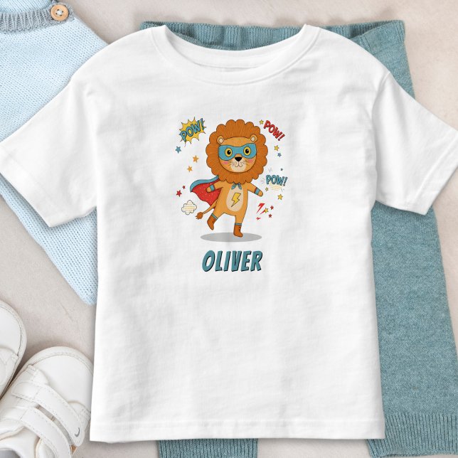 Camiseta De Bebé León Superhéroe Caprichoso (Subido por el creador)
