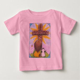 Camiseta De Bebé León y cordero en la cruz