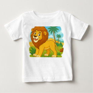 Camiseta de Bebé León y Palmeras Dibujo Animado