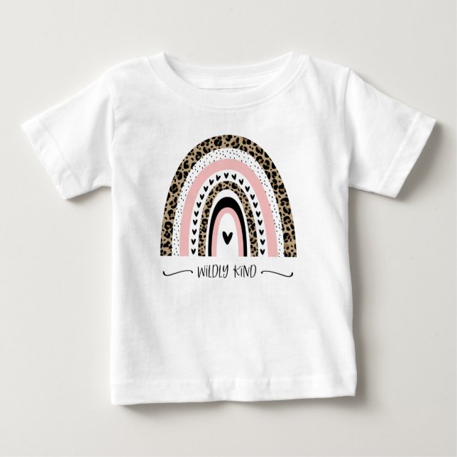 Camiseta De Bebé Leopard Print Boho Rainbow Willy Kind T-Shirt (Anverso)