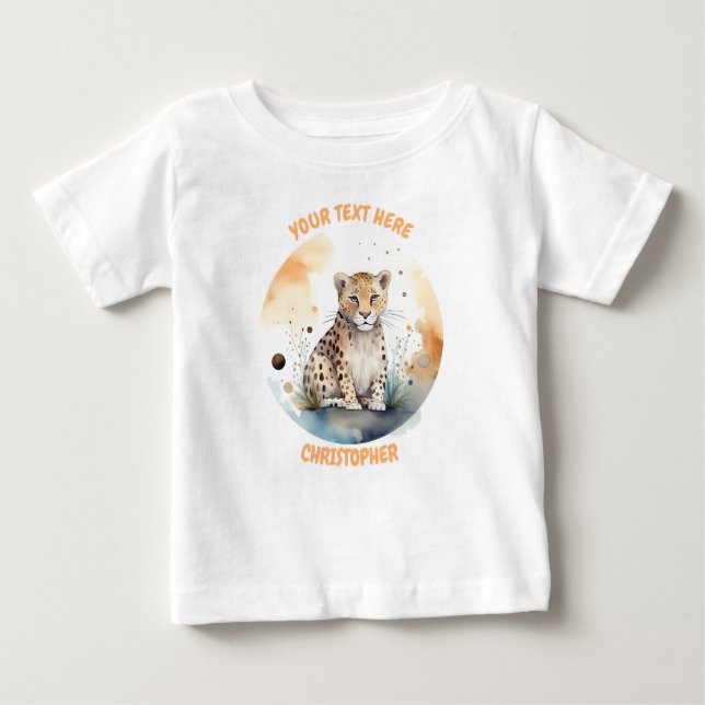 Camiseta De Bebé Leopard Tee personalizado (Anverso)
