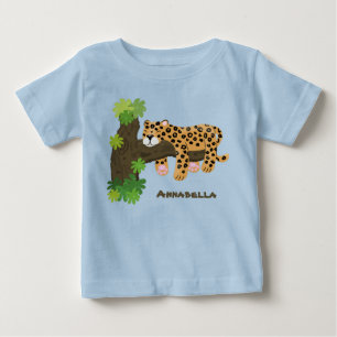 Camiseta De Bebé Leopardo lindo durmiendo en un ilustracion de pers