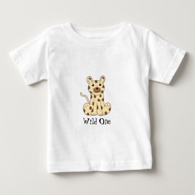 Camiseta De Bebé Leopardo personalizado - Wild One (Anverso)
