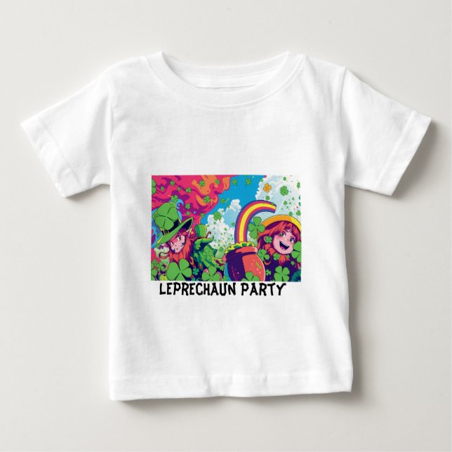 Camiseta De Bebé Leprechaun Fiesta Cyber-Kid Tee (Anverso)