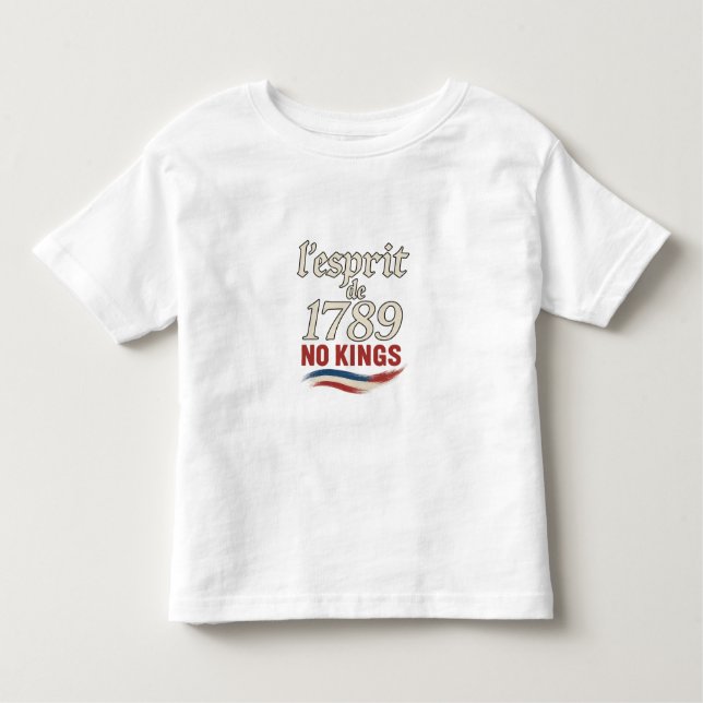 Camiseta De Bebé l'esprit de 1789 No Kings (Anverso)