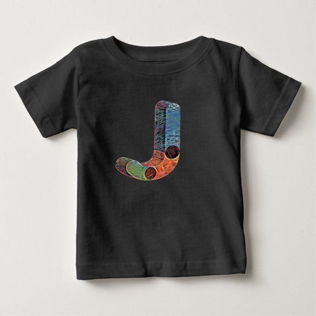 Camiseta De Bebé Letra creativa negrita J monograma inicial (Anverso)