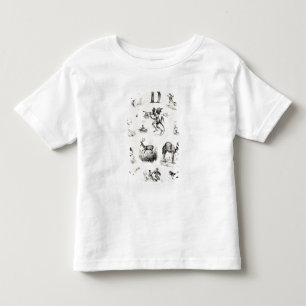 Camiseta De Bebé Letra D de una cartilla del alfabeto, 1832