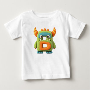 Camiseta De Bebé Letra D del alfabeto de monstruos – Monstruo lindo