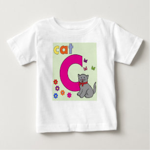 Camiseta De Bebé Letra de alfabeto de gato C
