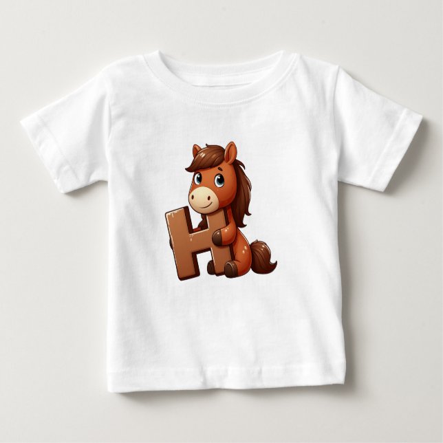 Camiseta De Bebé Letra de caballo H Baby T-Shirt (Anverso)