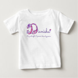 Camiseta De Bebé Letra dianisha D nombre artístico que significa ro