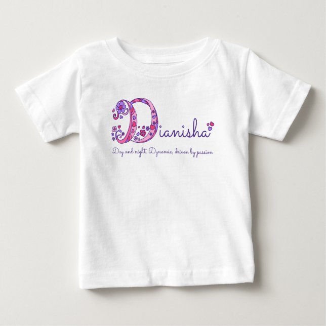 Camiseta De Bebé Letra dianisha D nombre artístico que significa ro (Anverso)