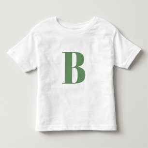 Camiseta De Bebé Letra inicial   Monograma moderno de moda Sage Gre