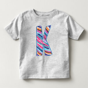 Camiseta De Bebé Letra K multicolor Colorida como en Kay